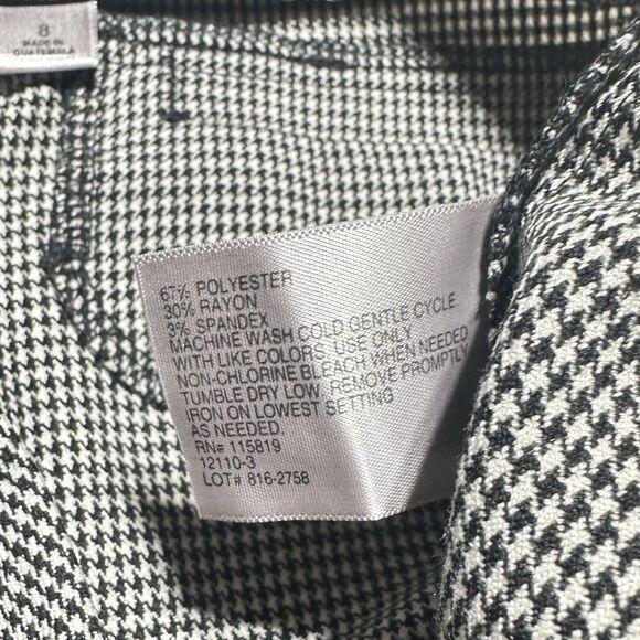 Worthington Modern Fit Pants Size 8 Black White Houndstooth Print Trousers NWT - Picture 6 of 12